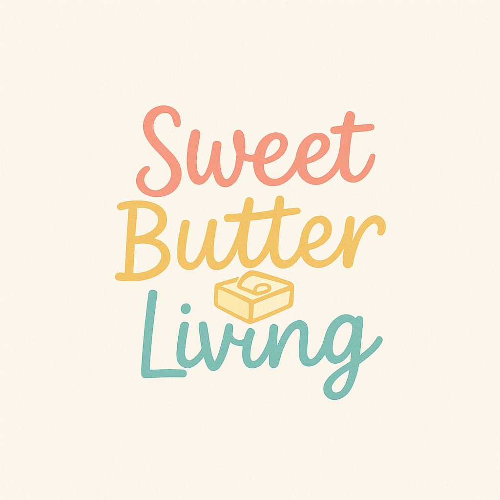 Sweet Butter Living logo – pastel handwritten design with warm cozy aesthetic
